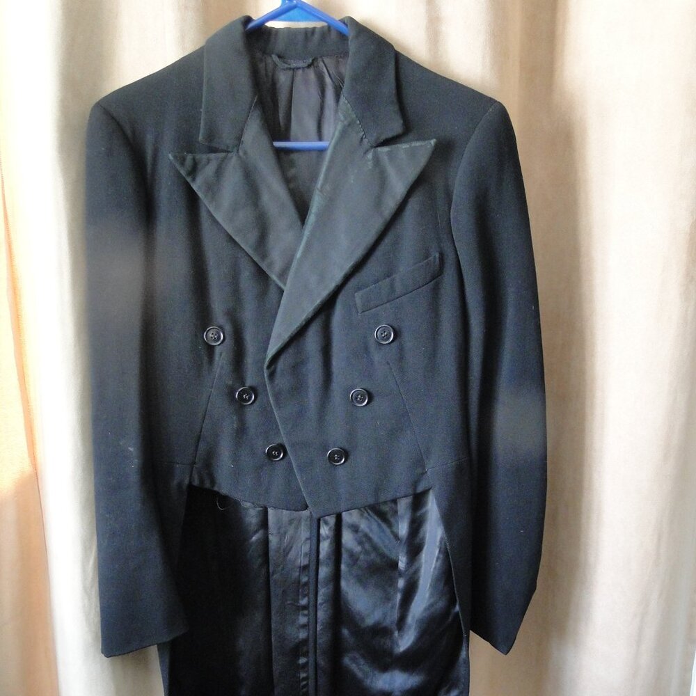 Vintage possible 1950's Long Tail TUXEDO JACKET Made in Canada Quebec